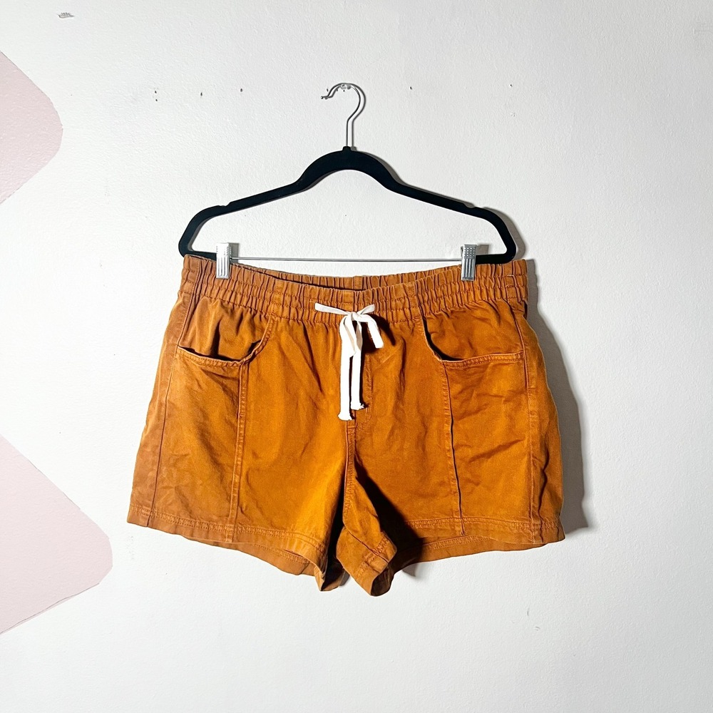 100% Cotton Shorts Womens XL Mustard Orange